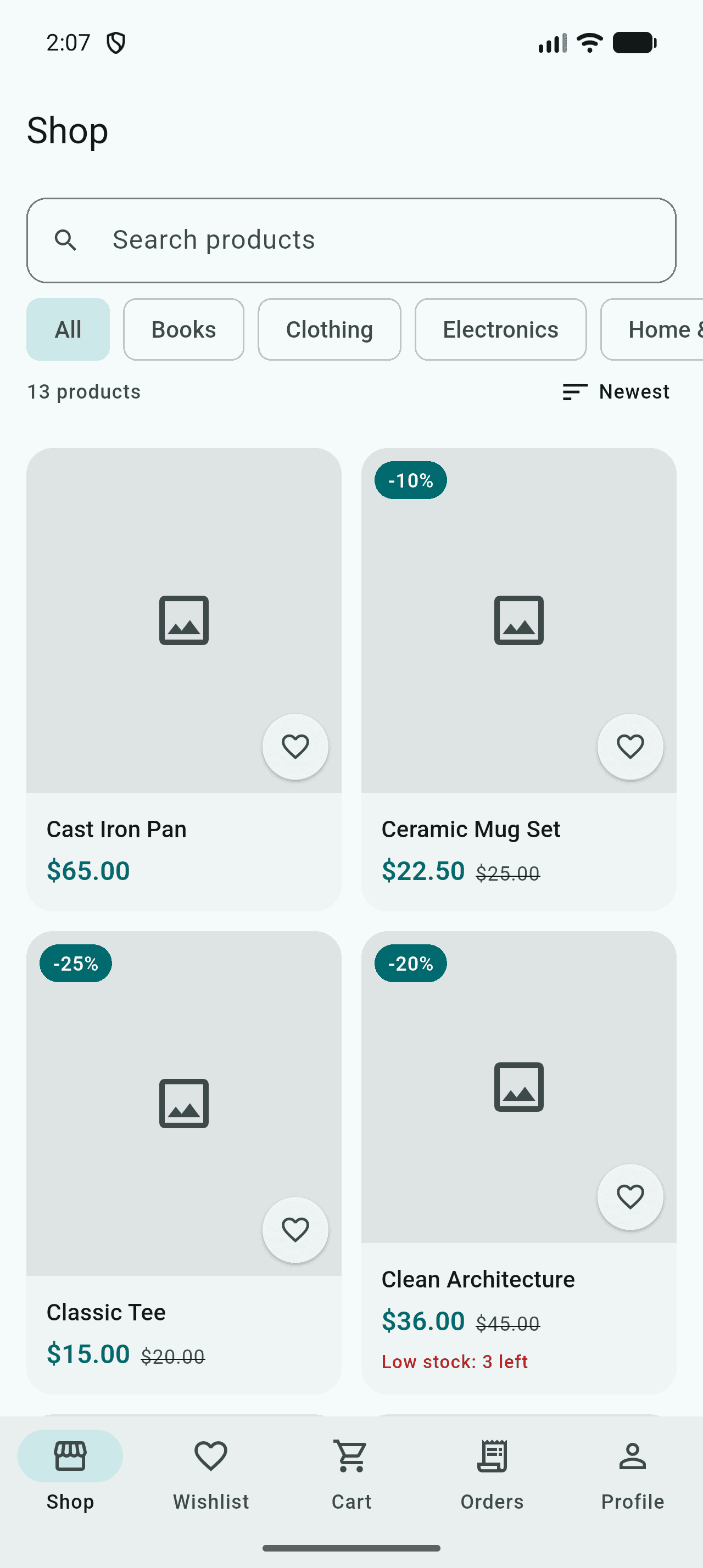 Shop Admin storefront screen